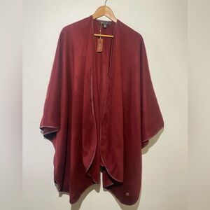 Loro Piana Mantella Regina Wine Open-Front Poncho